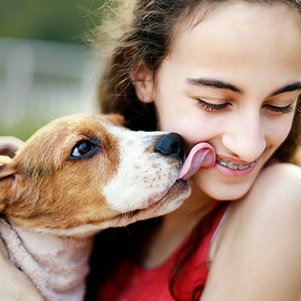 beagle-kissing-girl